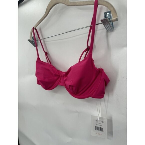 NEW Andie The Bermuda Swim Top Pink Large Preppy Resortwear Beach Vacation - Picture 9 of 11